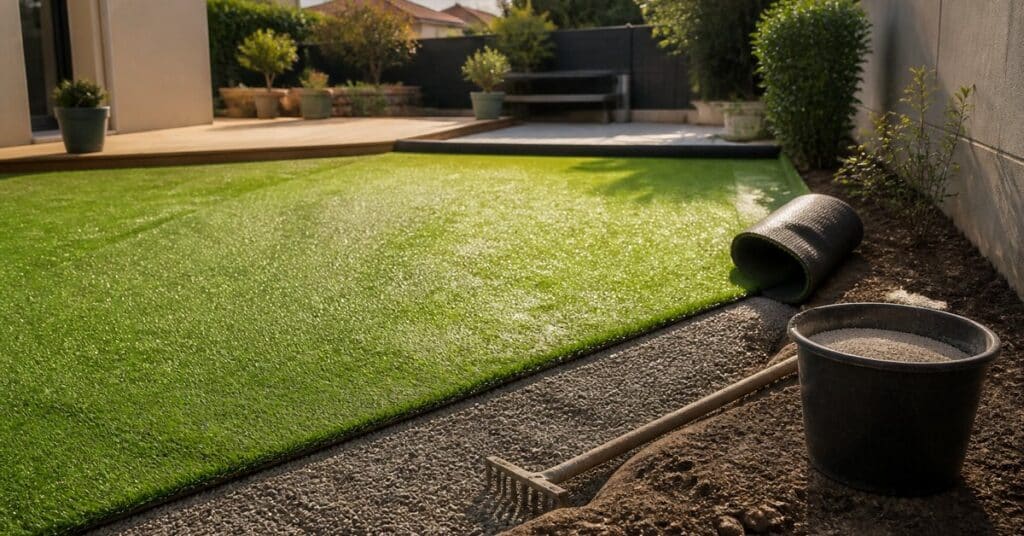 Gazon synthétique : pourquoi le drainage décide de tout